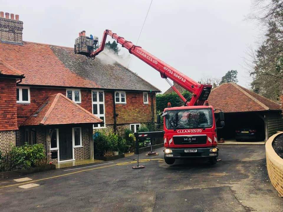 An example of roof cleaning in Kent by CLEAN CCS LTD