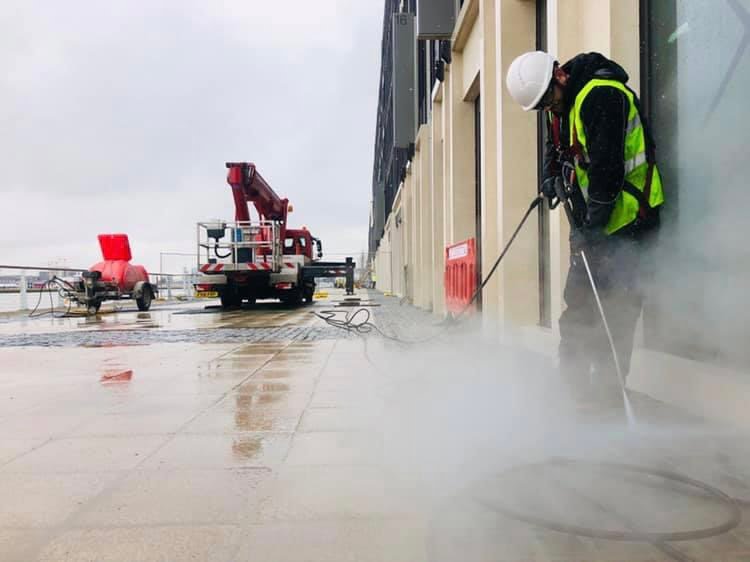 An example of pressure washing a floor in Kent by CLEAN CCS LTD