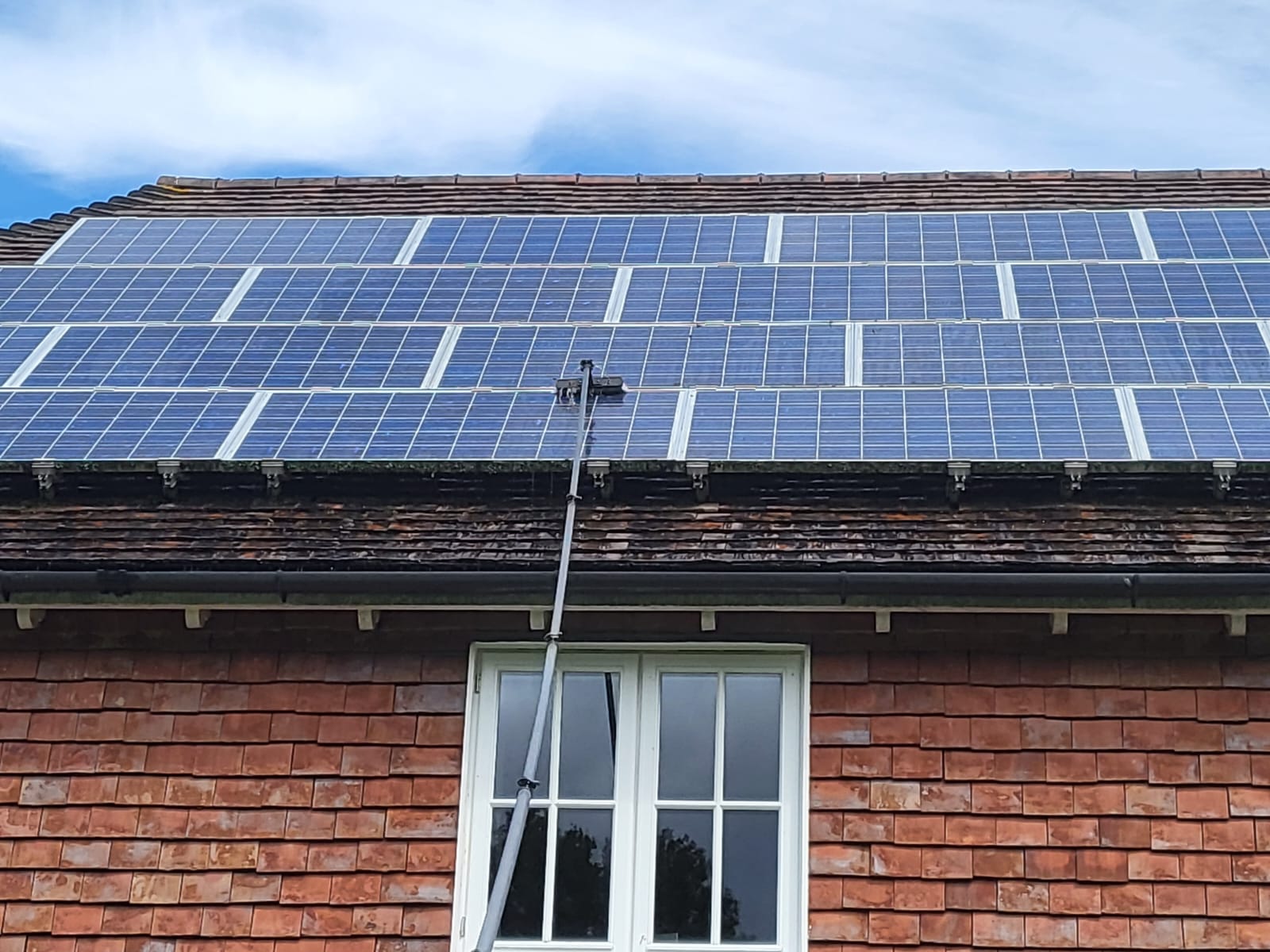 An example of solar panel cleaning in Kent by CLEAN CCS LTD