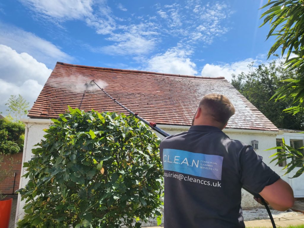 An example of roof cleaning in Kent by CLEAN CCS LTD