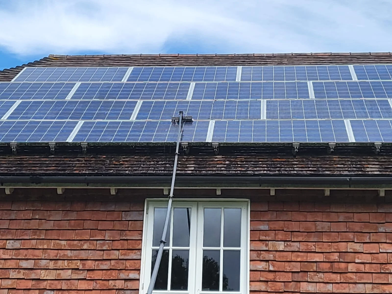 An example of solar panel cleaning by CLEAN CCS LTD