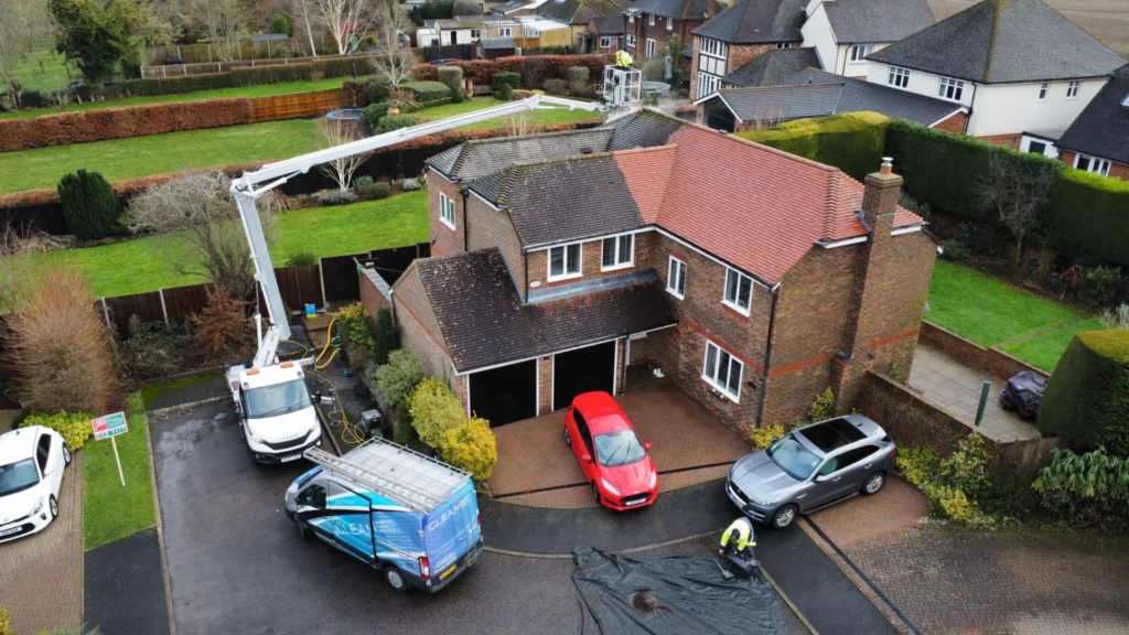 An example of residential roof cleaning in Kent by CLEAN CCS LTD